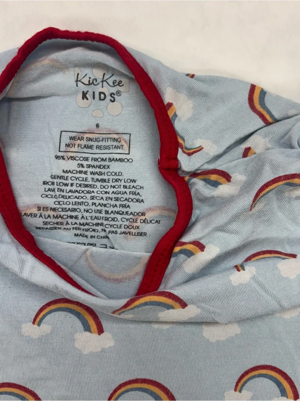 Kickee Pants‎ Light Blue Rainbow Pajama Set Bamboo Gender Neutral Size 6